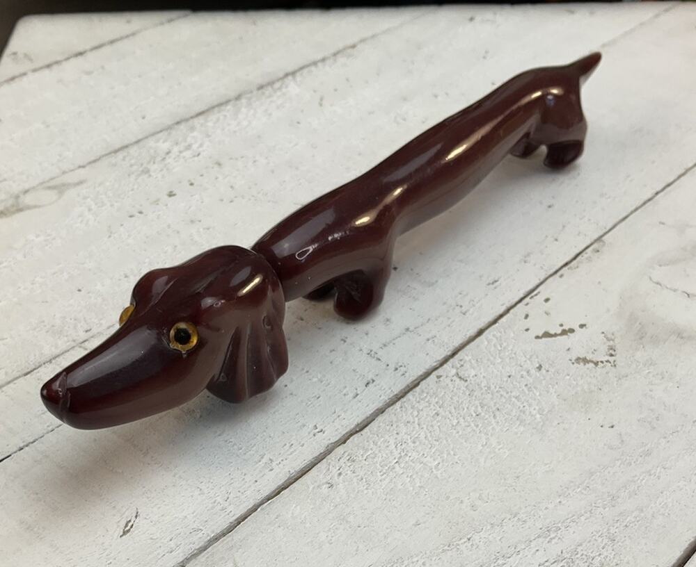 Vintage Plastic Dachshund Wiener Dog Novelty Figural Ball-Point Pen 6.5”
